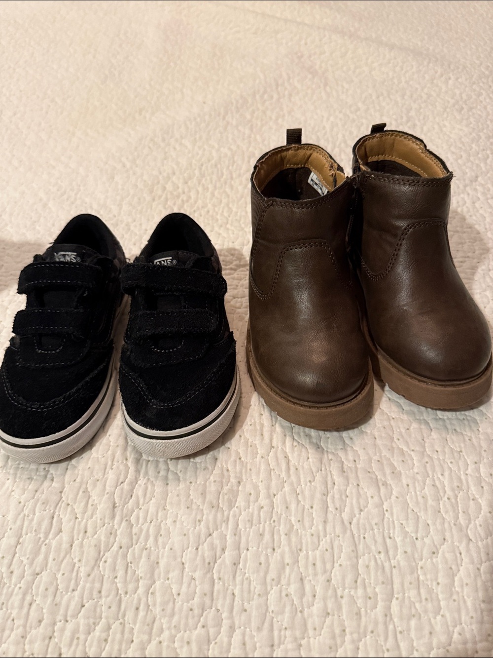 Vans Kids Black Velcro Skate Sneakers & Osh Kosh ankle boots
